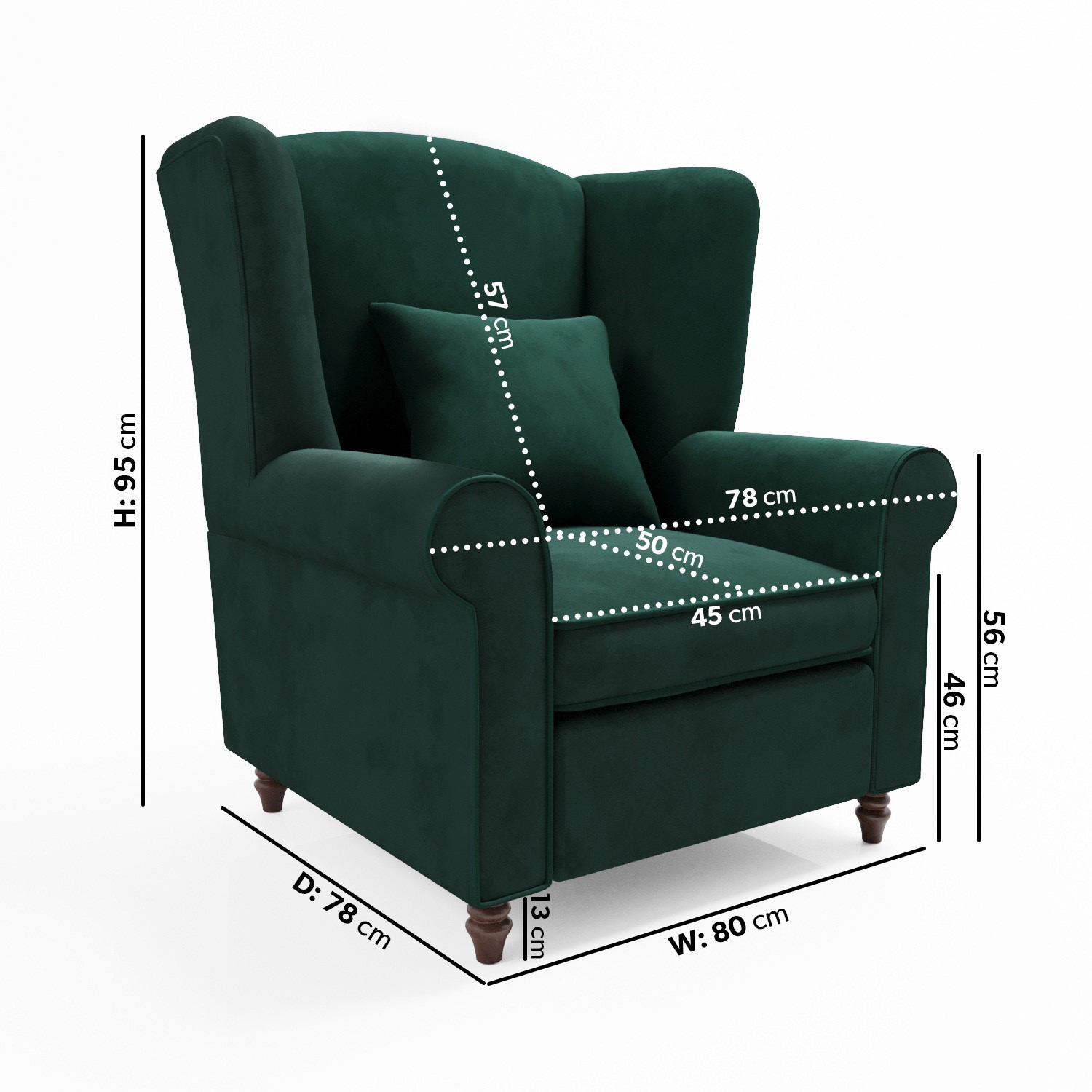 Read more about Green velvet wingback armchair rupert
